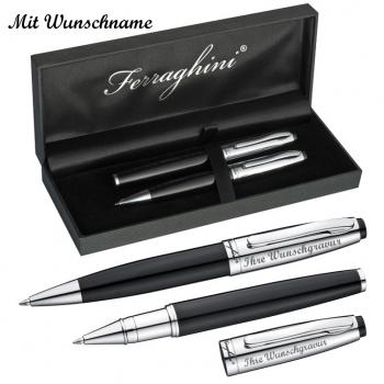 Schreibset "Ferraghini " mit Namensgravur - Kugelschreiber + Rollerball