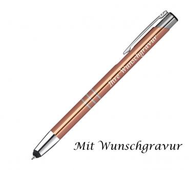 Schreibset mit Gravur / Touchpen Kugelschreiber + Druckbleistift / roségold