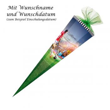 Schultüte mit Gravur / Zuckertüte / 85cm / eckig / "Fußball"