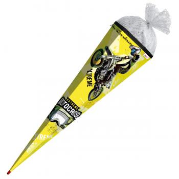 Schultüte mit Namensgravur - 85cm - mit Folieneffekt - "Extreme Motocross"