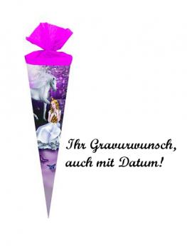 Schultüte mit Namensgravur - Zuckertüte - 35cm - rund - "Märchenprinzessin"