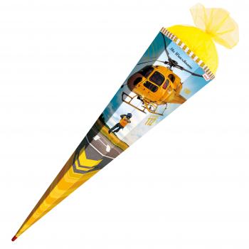 Schultüte mit Namensgravur - Zuckertüte - 85cm - eckig - "Helikopter"