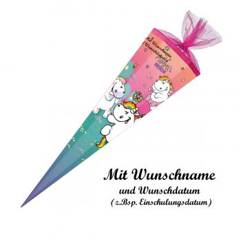 Schultüte mit Namensgravur - Zuckertüte - 85cm - eckig - "Pummel & Friends"