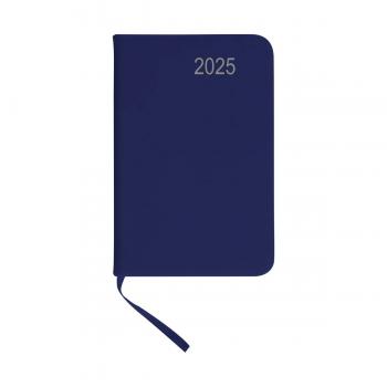 Taschenkalender 2025 / ca DIN A7 / mit PU Einband / Farbe: blau