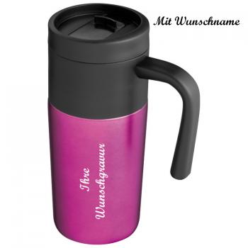 Thermobecher mit Namensgravur - Trinkbecher - 0,35l - Farbe: pink