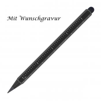 Tintenloser Touchpen Lineal Kugelschreiber mit Gravur / Farbe: schwarz