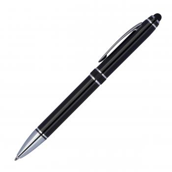 Touchpen Drehkugelschreiber aus Metall / Farbe: schwarz