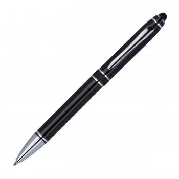 Touchpen Drehkugelschreiber aus Metall / Farbe: schwarz