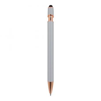 Touchpen Kugelschreiber "Roségold" mit Namensgravur - aus Metall - Farbe: silber