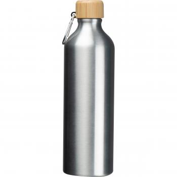 Trinkflasche aus recyceltem Aluminium mit Namensgravur - 750 ml - silbergrau