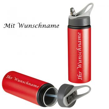 Trinkflasche mit Gravur / aus Metall / Füllmenge: 600ml / Farbe: rot