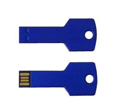 USB-Stick "Key" / 4GB / aus Edelstahl / Farbe: blau