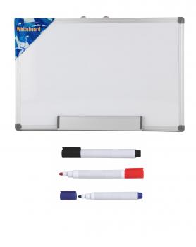 Whiteboard 40 x 30cm mit Alurahmen + 3 Whiteboardmarker