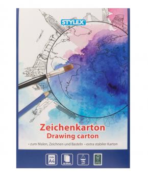 Zeichenkarton Zeichenkartonblock DIN A4 190g 20 Blatt