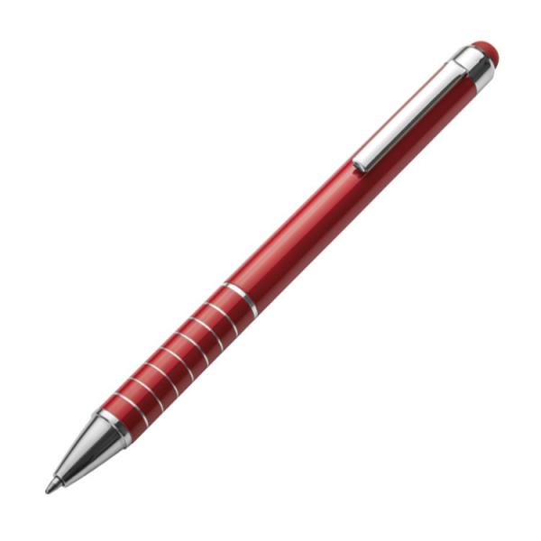 10 Touchpen Kugelschreiber / aus Metall / Farbe: rot