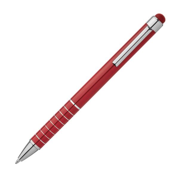 10 Touchpen Kugelschreiber / aus Metall / Farbe: rot