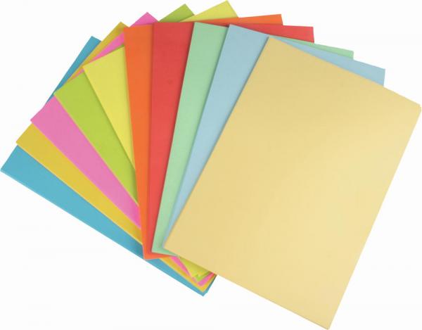 100 Blatt farbiges Druckerpapier / 10 verschiedene pastell,neon,intensiv Farben