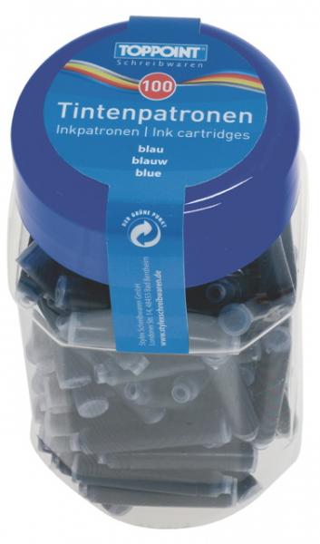 100 Füllerpatronen Patronen für Füller blau