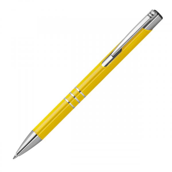 100 Kugelschreiber aus Metall mit Namensgravur - lackiert - gelb (matt)