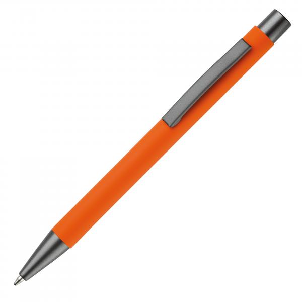 10x Kugelschreiber / aus Metall / mit Soft-Touch / Farbe: orange