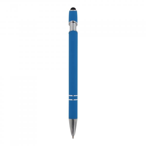 10x Touchpen Kugelschreiber / aus Metall / Soft-Touch / Farbe: hellblau