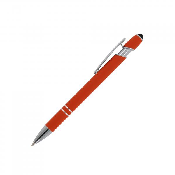 10x Touchpen Kugelschreiber / aus Metall / Soft-Touch / Farbe: orange