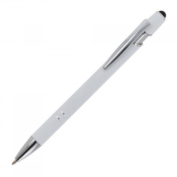 10x Touchpen Kugelschreiber / aus Metall / Soft-Touch / Farbe: weiß