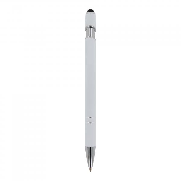 10x Touchpen Kugelschreiber / aus Metall / Soft-Touch / Farbe: weiß