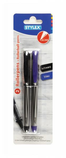 2x Rollerpen / Tintenroller / Farbe: je 1x blau + schwarz