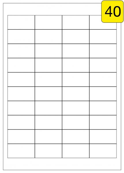 4000 Etiketten / 100 Blatt DIN A4 / Größe: 48,5x25,4