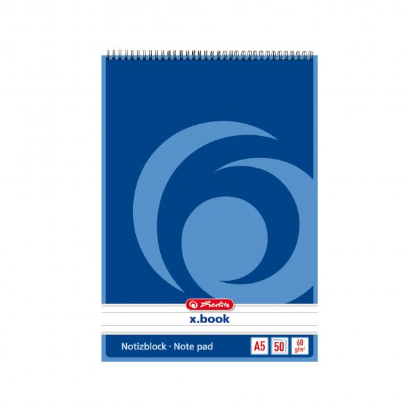 4x Herlitz Spiral-Notizblock / Schreibblock / DIN A5 / liniert