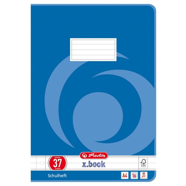 5 Herlitz Schulhefte / DIN A4 / 16 Blatt / Lineatur 37