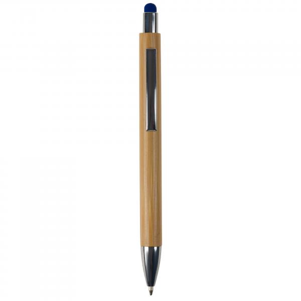 5x Touchpen Holz-Kugelschreiber mit Namensgravur - Stylusfarbe: blau