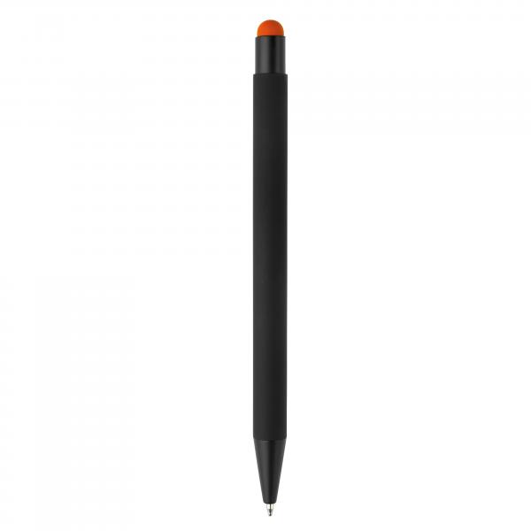 5x Touchpen Kugelschreiber mit Namensgravur - aus Metall - Stylusfarbe: orange