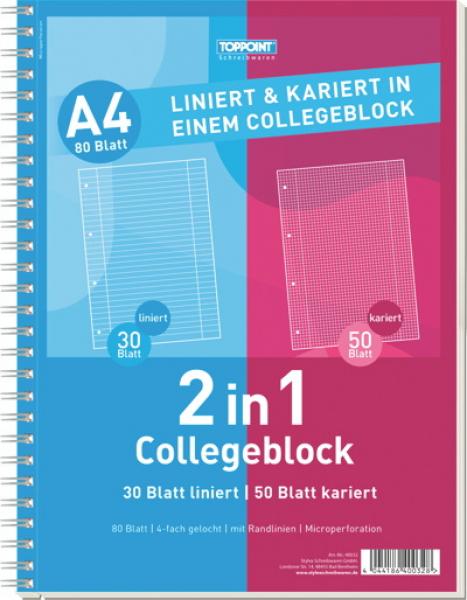 Duo Collegeblock DIN A4 50 Bl. kariert 30 Bl liniert