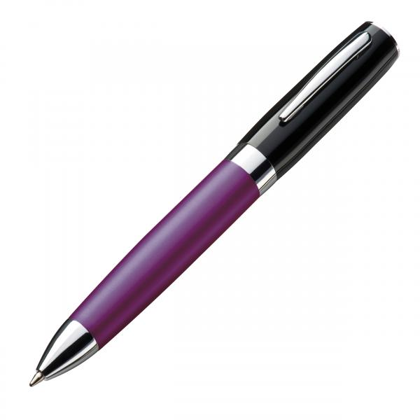 Eleganter Metall Kugelschreiber / Farbe: schwarz-violett