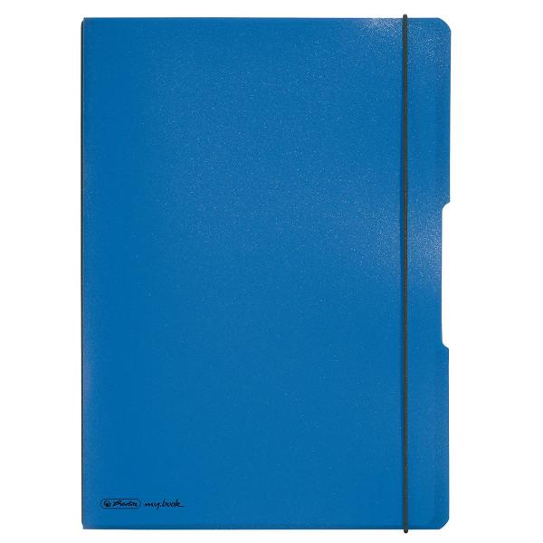 Herlitz Notizheft flex / DIN A4 / je 40 Blatt kariert + liniert / Farbe: blau