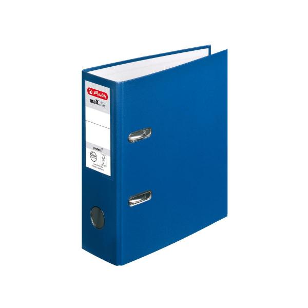 Herlitz Ordner + 50 Prospekthüllen / DIN A5 / 80mm breit / Farbe: blau