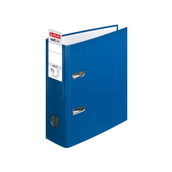 Herlitz Ordner + 50 Prospekthüllen / DIN A5 / 80mm breit / Farbe: blau