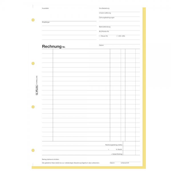 Herlitz Rechnungsbuch 306 / A4 / 2x 40 Blatt / selbstdurchschreibend