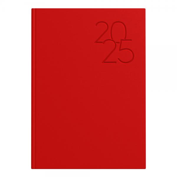 Idena Premium Buchkalender 2025 mit Gravur / Chefkalender / A5 / Farbe: rot