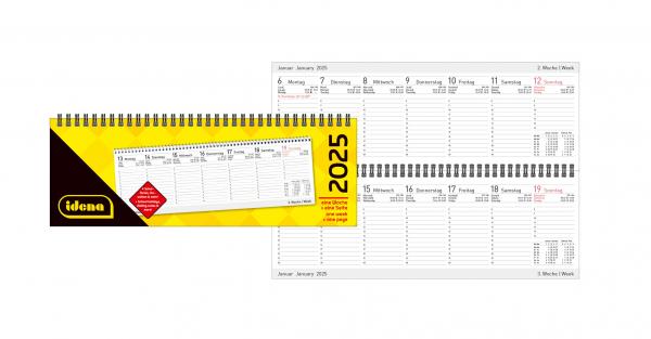 Idena Tischquerkalender 2025 / 1 Woche/1 Seite + Kugelschreiber