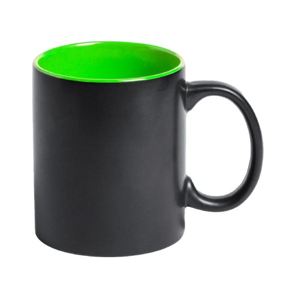 Keramiktasse / Kaffeetasse / 350 ml / Farbe: aussen schwarz, innen grün