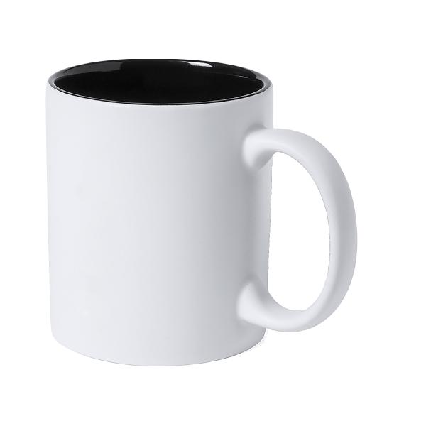 Keramiktasse / Kaffeetasse / 350 ml / Farbe: aussen weiß, innen schwarz