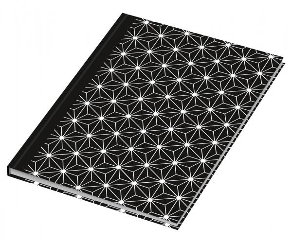 Kladde / Notizbuch / A5 / 96 Blatt / dotted / 70g/m² / "black & white Stars"