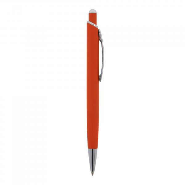 Kugelschreiber mit Namensgravur - aus Metall - mit Soft Touch - Farbe: orange