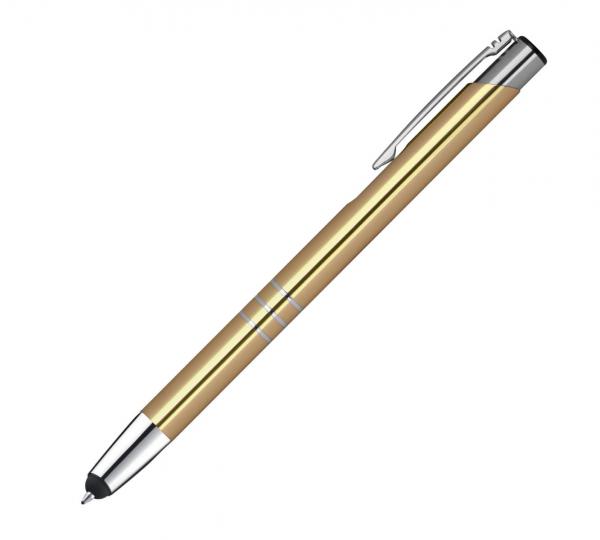 Metall Schreibset / Touchpen Kugelschreiber + Druckbleistift / Farbe: gold