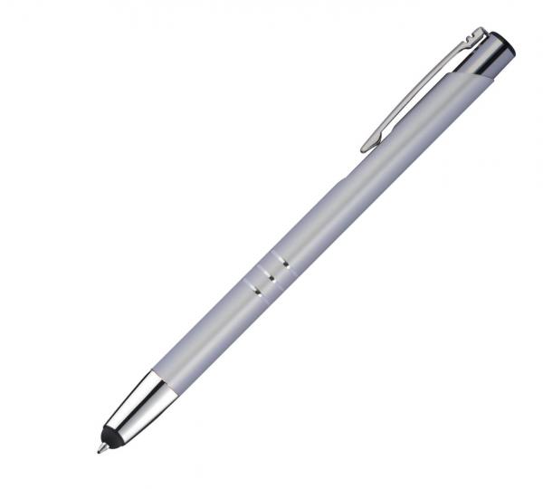 Metall Schreibset / Touchpen Kugelschreiber + Druckbleistift / Farbe: silber