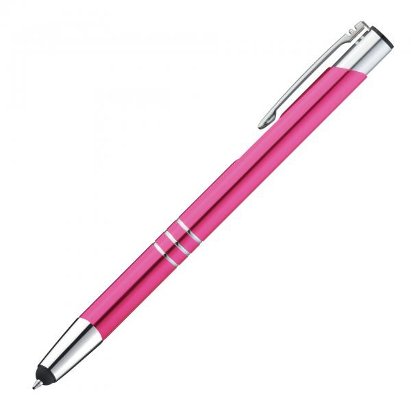 Metall Schreibset / Touchpen Kugelschreiber + Kugelschreiber / Farbe: pink