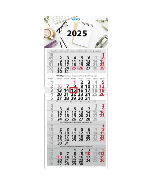 Monatskalender 2025 / 5-Monatskalender / Bürokalender / Wandkalender